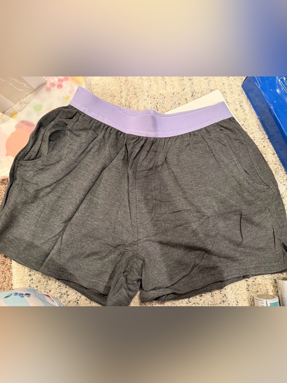 Jambys Women’s Cotton-Blend Sleep Shorts with Lavender Waistband